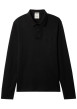Thumbnail Polo en coton noir uni avec une coupe droite et un col à revers