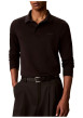 Thumbnail Polo en coton noir uni avec une coupe droite et un col à revers - Image 2