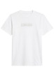 Thumbnail T-shirt en coton blanc à imprimé avec une coupe droite et un col rond