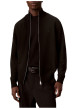Thumbnail Gilet en laine noir uni avec une coupe ajustée et un col montant - Image 2