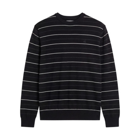 Pull en laine noir à rayures avec une coupe...