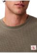 Thumbnail T-shirt kaki uni avec une coupe droite et des manches longues - Image 4