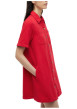 Thumbnail Robe courte en coton rouge à coupe droite pourvue d'une fermeture boutonnée - Image 5