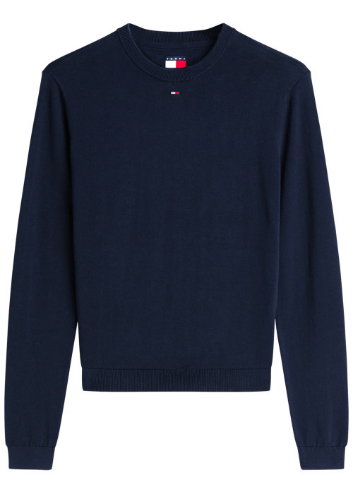 Pull en coton biologique marine à coupe ajustée...