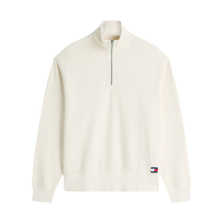 Sweat en coton écru à coupe ajustée pourvu d'un...