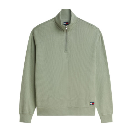 Sweat en coton olive à coupe ajustée pourvu...