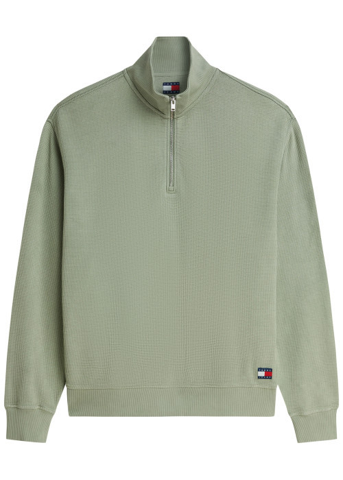 Sweat en coton olive à coupe ajustée pourvu...