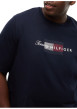 Thumbnail T-shirt en coton marine à coupe ajustée pourvu d'un col rond côtelé - Image 4