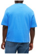 Thumbnail T-shirt en coton bleu à coupe ajustée pourvu d'un col rond côtelé - Image 3
