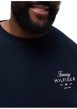 Thumbnail T-shirt en coton marine à coupe ajustée pourvu de manches courtes - Image 4