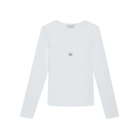 T-shirt en coton blanc uni avec une coupe...