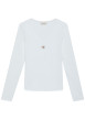 Thumbnail T-shirt en coton blanc uni avec une coupe droite et un col rond