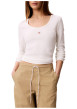 Thumbnail T-shirt en coton blanc uni avec une coupe droite et un col rond - Image 2