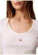 Thumbnail T-shirt en coton blanc uni avec une coupe droite et un col rond - Image 5