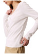 Thumbnail T-shirt en coton blanc uni avec une coupe droite et un col rond - Image 6