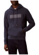 Thumbnail Sweat en coton marine uni avec une coupe droite et un col à capuche - Image 2