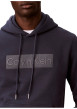 Thumbnail Sweat en coton marine uni avec une coupe droite et un col à capuche - Image 5
