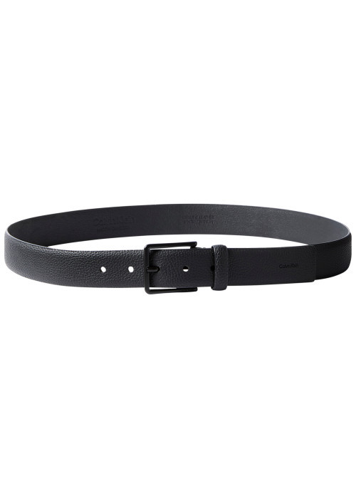 Ceinture en cuir de vache noire unie avec une...