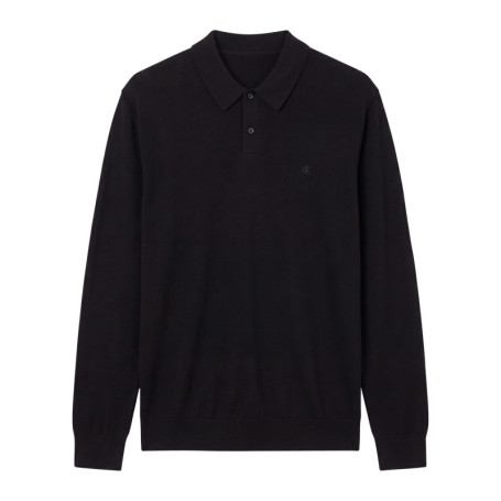 Pull en laine noir uni avec une coupe droite et...