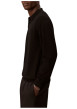 Thumbnail Pull en laine noir uni avec une coupe droite et un col polo - Image 5