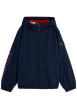 Thumbnail Blouson marine à coupe ajustée pourvu d'un col à capuche zippé
