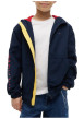Thumbnail Blouson marine à coupe ajustée pourvu d'un col à capuche zippé - Image 2