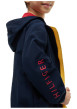 Thumbnail Blouson marine à coupe ajustée pourvu d'un col à capuche zippé - Image 4