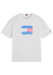 Thumbnail T-shirt en coton blanc à coupe droite orné d'un imprimé sur la poitrine