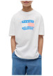 Thumbnail T-shirt en coton blanc à coupe droite orné d'un imprimé sur la poitrine - Image 2