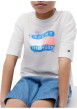 Thumbnail T-shirt en coton blanc à coupe droite orné d'un imprimé sur la poitrine - Image 4