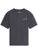 Thumbnail T-shirt en coton anthracite imprimé à coupe droite pourvu d'un col rond
