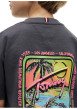 Thumbnail T-shirt en coton anthracite imprimé à coupe droite pourvu d'un col rond - Image 5