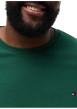 Thumbnail T-shirt en coton vert à coupe ajustée pourvu d'un col rond et de manches courtes - Image 4