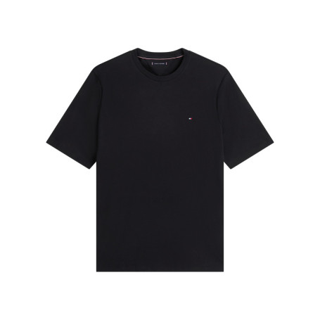 T-shirt en coton noir à coupe ajustée pourvu...