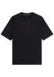 Thumbnail T-shirt en coton noir à coupe ajustée pourvu d'un col rond et de manches courtes