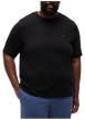 Thumbnail T-shirt en coton noir à coupe ajustée pourvu d'un col rond et de manches courtes - Image 2