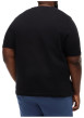 Thumbnail T-shirt en coton noir à coupe ajustée pourvu d'un col rond et de manches courtes - Image 3