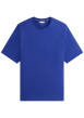 Thumbnail T-shirt en coton bleu à coupe ajustée pourvu d'un col rond et de manches courtes