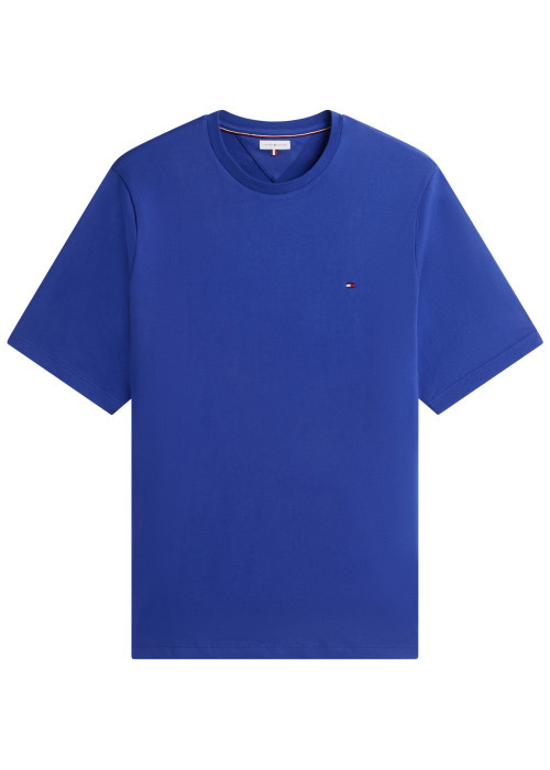 T-shirt en coton bleu à coupe ajustée pourvu...