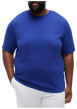 Thumbnail T-shirt en coton bleu à coupe ajustée pourvu d'un col rond et de manches courtes - Image 2