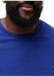Thumbnail T-shirt en coton bleu à coupe ajustée pourvu d'un col rond et de manches courtes - Image 4