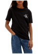 Thumbnail T-shirt en coton noir uni avec une coupe droite et un col rond - Image 2