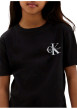 Thumbnail T-shirt en coton noir uni avec une coupe droite et un col rond - Image 4