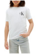 Thumbnail T-shirt en coton blanc uni avec une coupe droite et un col rond - Image 4