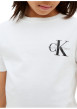 Thumbnail T-shirt en coton blanc uni avec une coupe droite et un col rond - Image 5