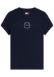 Thumbnail T-shirt en coton marine à coupe ajustée pourvu d'un col rond