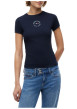 Thumbnail T-shirt en coton marine à coupe ajustée pourvu d'un col rond - Image 2