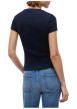 Thumbnail T-shirt en coton marine à coupe ajustée pourvu d'un col rond - Image 3