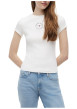 Thumbnail T-shirt en coton blanc pourvu d'une coupe ajustée et d'un col rond - Image 2