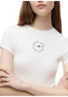 Thumbnail T-shirt en coton blanc pourvu d'une coupe ajustée et d'un col rond - Image 4